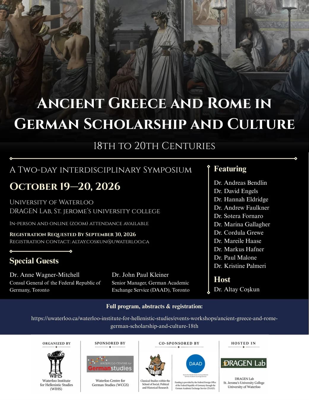 Flyer for Ancient Greece and Rome in German Scholarship and Culture, October 19–20, 2026